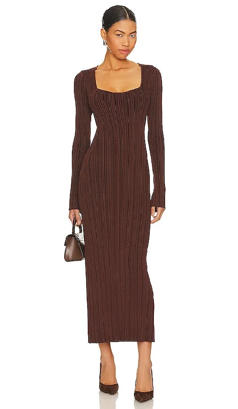 PISTOLA Brigitte Maxi Dress in Brown Chic Sleeveless Maxi Dress
