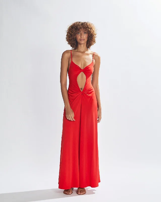 Sammy Maxi Dress Red Comfortable Fitted Maxi Dress