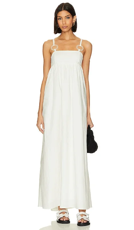 Saudade Bahama Maxi Dress in White Classic A-Line Maxi Dress
