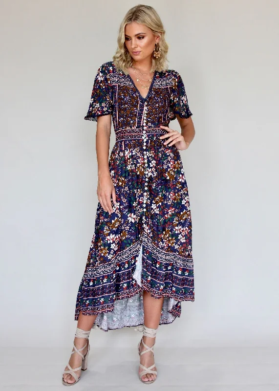 Save Me Maxi Dress - Navy Classic V-Neck Maxi Dress
