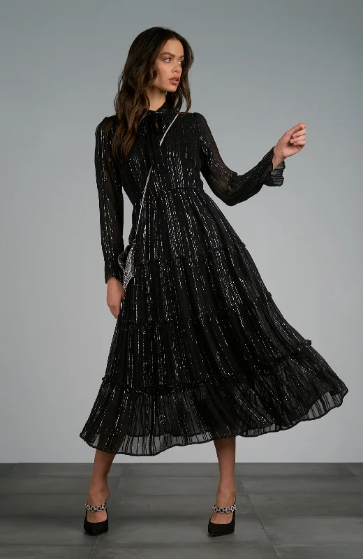 Shimmer Stripe Maxi Dress Classic Strapless Maxi Dress