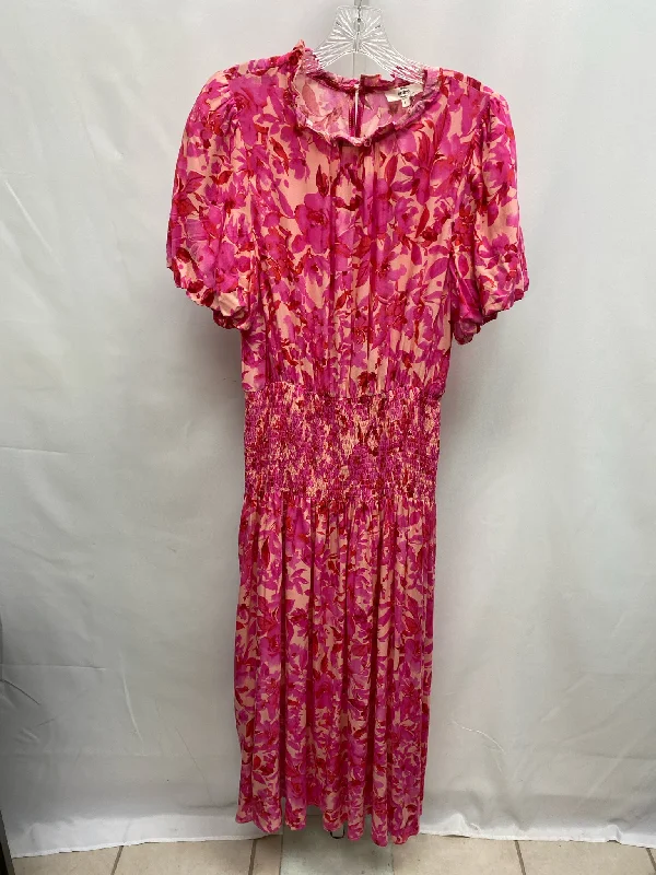 Size Large entro Pink Print Maxi Dress Fashionable Printed Maxi Dress