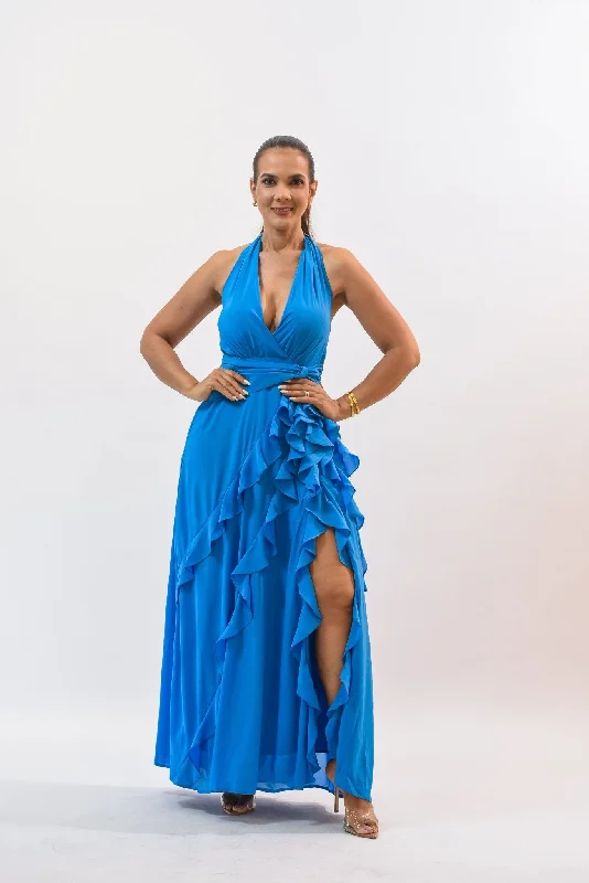 So Beautiful Maxi Dress Blue Classic Solid Maxi Dress