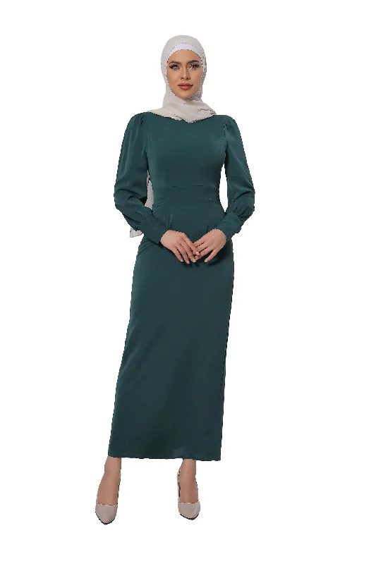 Teal Perfectly Pencil Maxi Dress-CLEARANCE Comfortable Plunging Neckline Maxi Dress