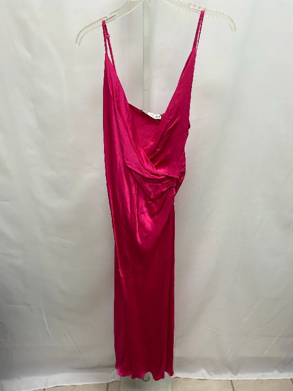 Zara Size Medium Hot Pink Maxi Dress Cozy Knit Maxi Dress