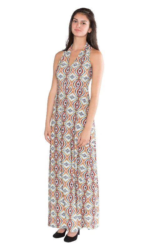 Viereck Vendome Halter Maxi Dress - Opium Elegant Sleeveless Maxi Dress