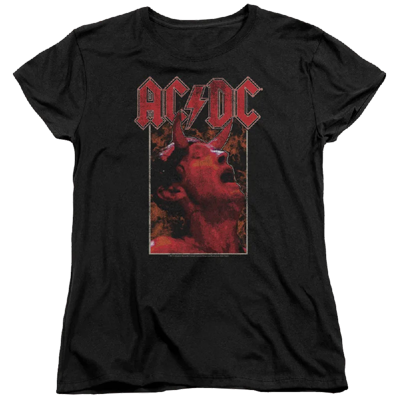 AC/DC Horns - Women's T-Shirt Jersey Fabric Tulle Fabric Batik Fabric