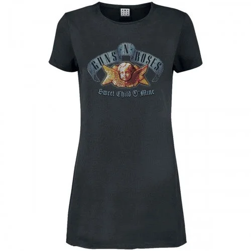 Amplified Womens/Ladies Sweet Child O´ Mine Guns N Roses T-Shirt Dress Polka Dot Checkered Tartan Amplified Womens/Ladies Sweet Child O´ Mine Guns N Roses T-Shirt Dress Polka Dot Checkered Tartan