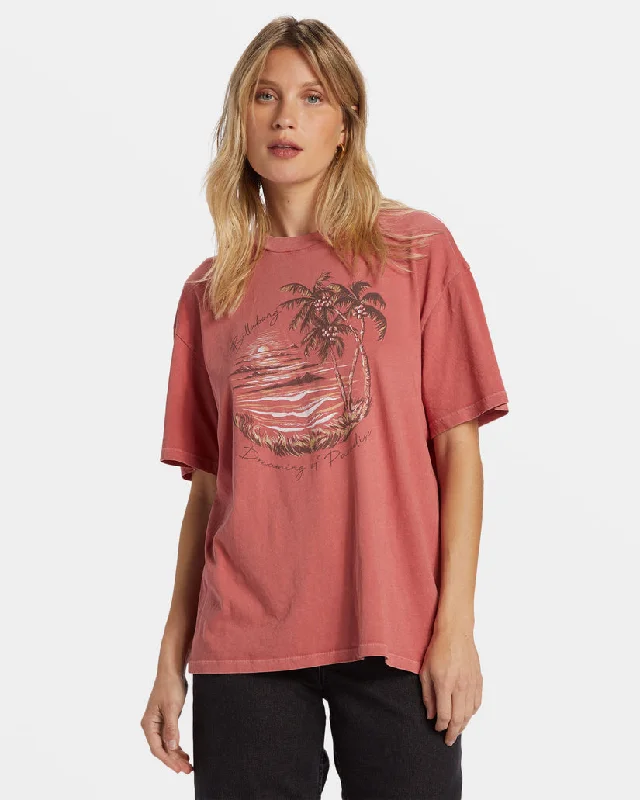 Billabong Dreaming Of Paradise T-Shirt - RED CLAY Handmade Hand-knitted Hand-woven