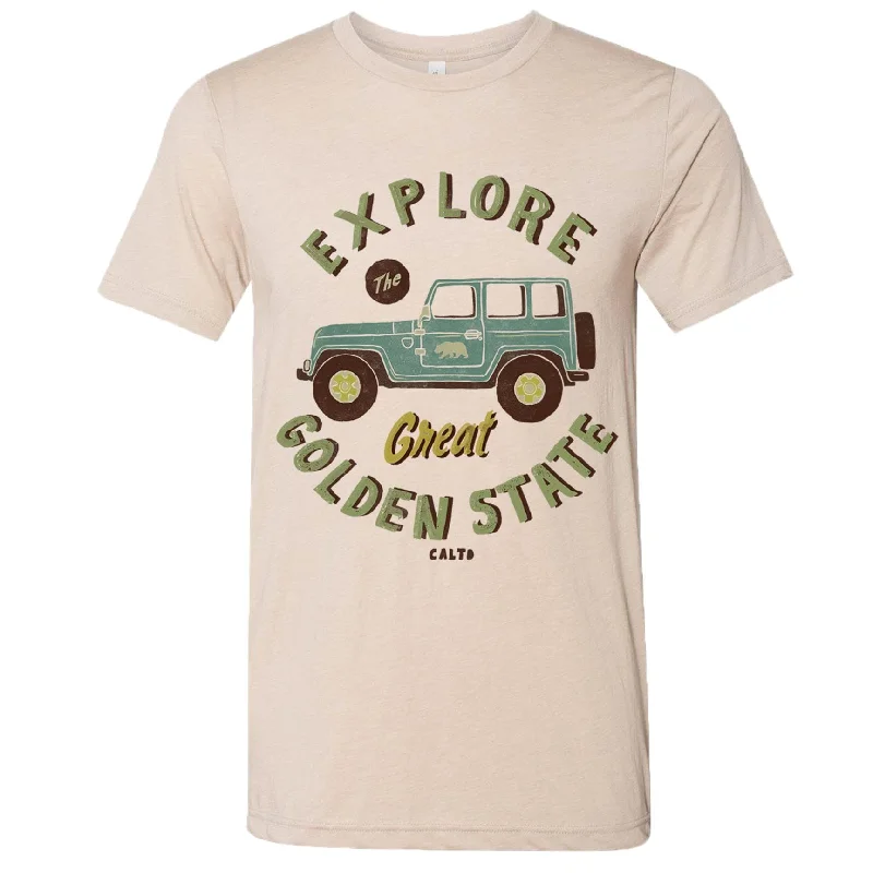 Explore The Golden State Tee Print Jacquard Patchwork