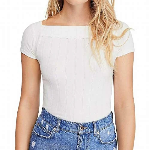 Free People Ahoy Solid Tee Ivory SM (Women's 4-6) Modern Contemporary Chic