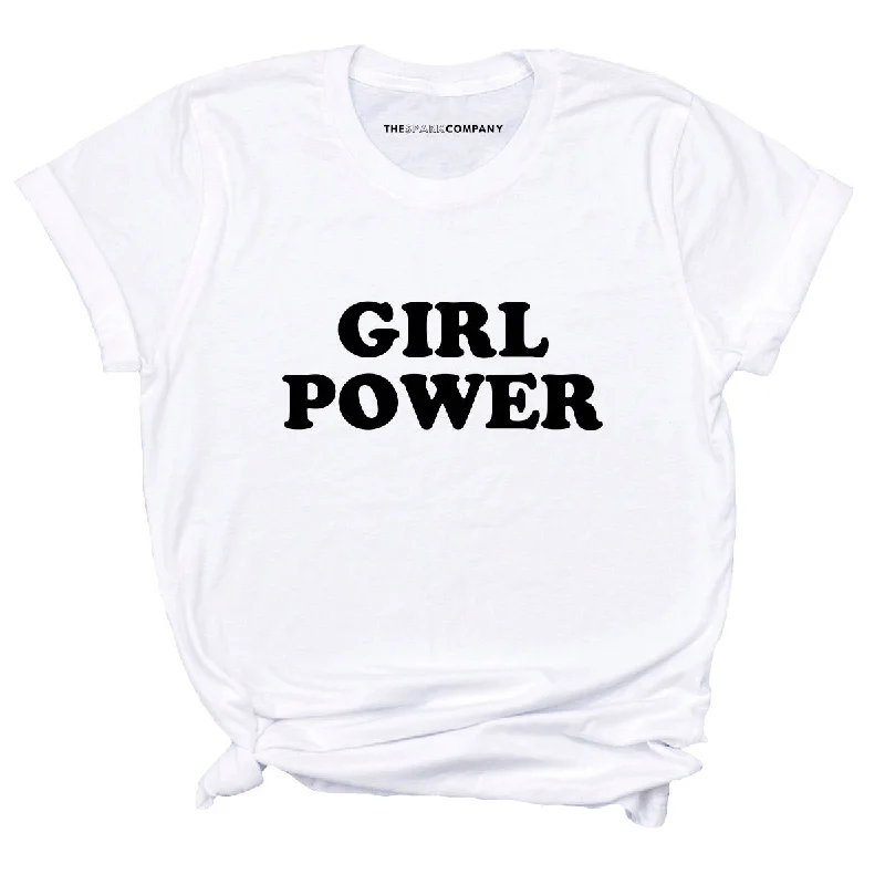 Girl Power Classic Feminist T-Shirt Iron Safe Non-Iron Wrinkle Free