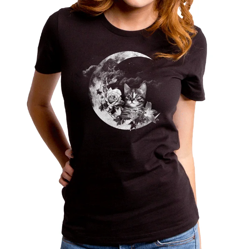 Kitten Moon Women's T-Shirt Knit Fabric Woven Fabric Fleece Fabric