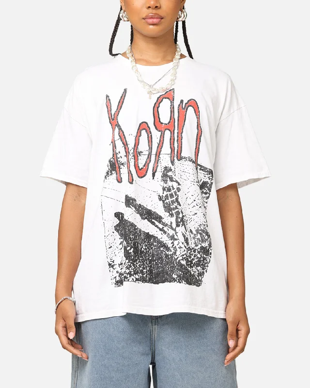 Korn Debut Xerox T-Shirt White Vintage Boxy Fit Fitted Loose