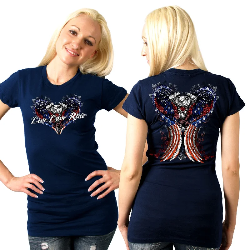 Ladies Angel Wings T-Shirt Boxy Fit Fitted Loose