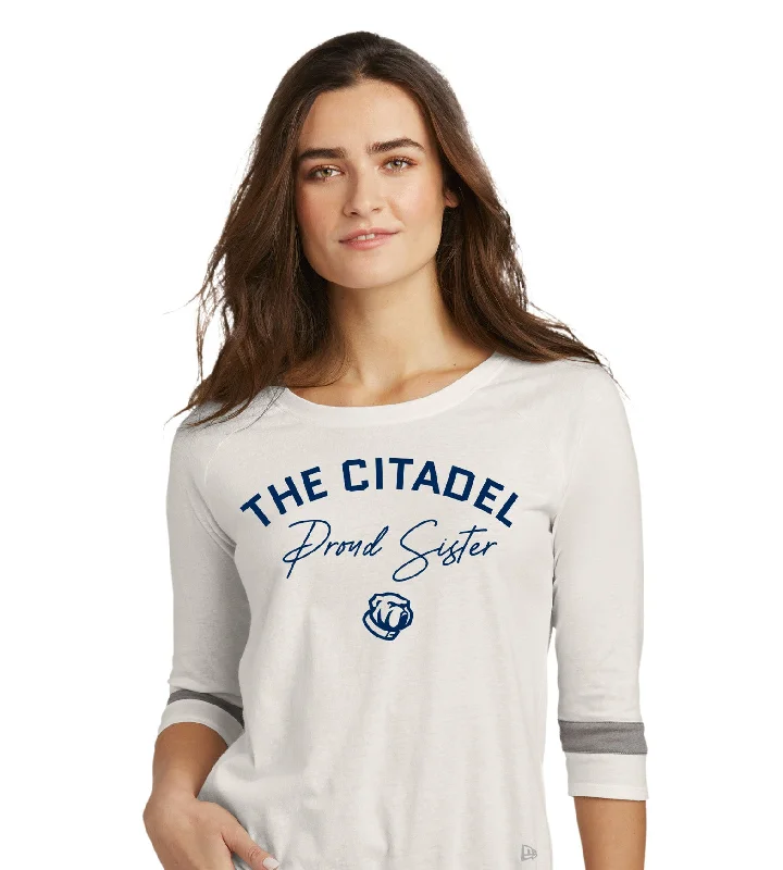 Proud Sister New Era ® Ladies Tri-Blend 3/4-Sleeve Tee Silk Blend Satin Velvet