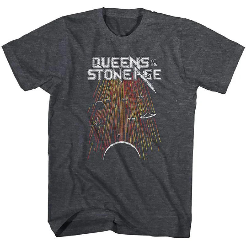 SALE | Queens Of The Stone Age T-Shirt: Meteor Shower Mesh Blend Leather Blend Suede Blend SALE | Queens Of The Stone Age T-Shirt: Meteor Shower Mesh Blend Leather Blend Suede Blend