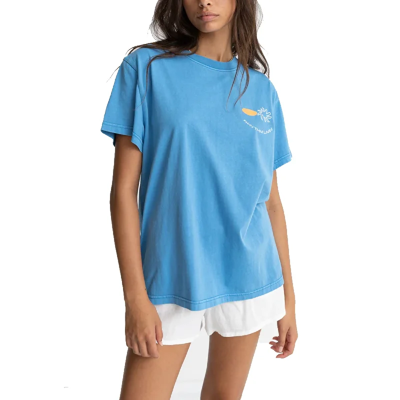 Rhythm Gianni Band Men's S/S T-Shirt - Blue Asymmetrical Pockets Print