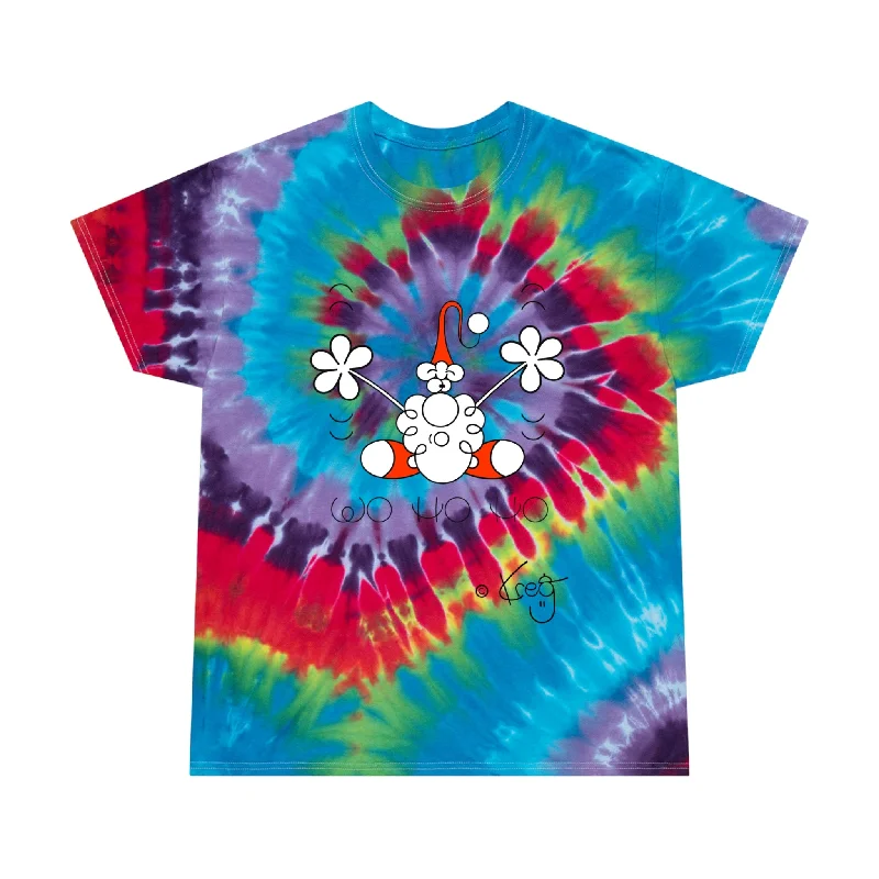 SANTA Tie-Dye Tee, Spiral Houndstooth Herringbone Solid
