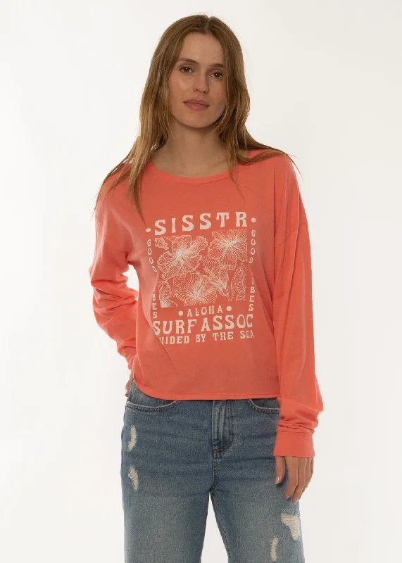 Sisstrevolution Good Vibes Ls Knit Tee Real Fur Shearling Chenille