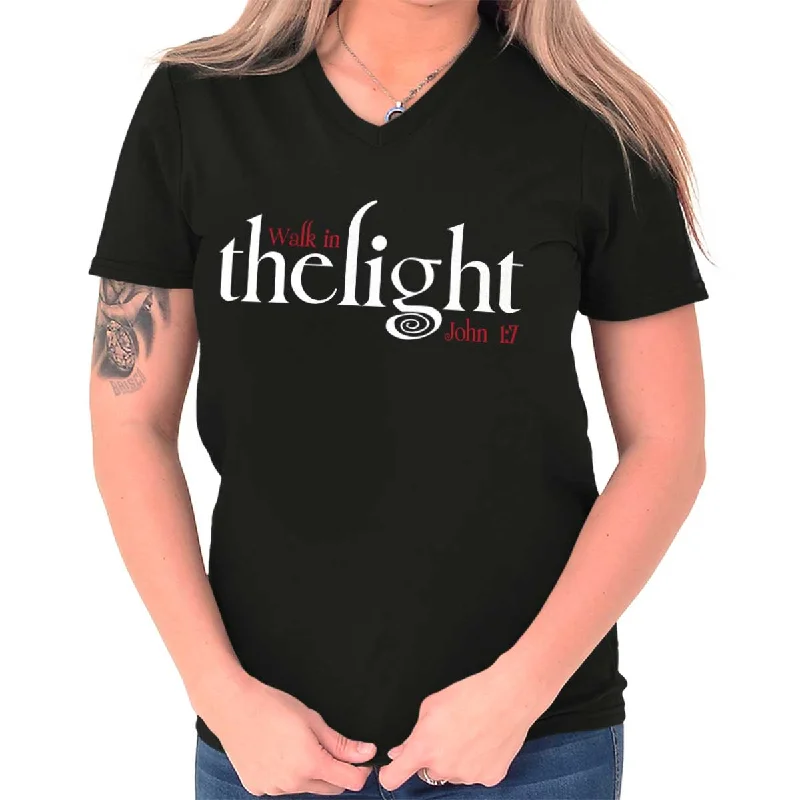 The Light V-Neck T-Shirt Satin Blend Silk Blend Wool Blend