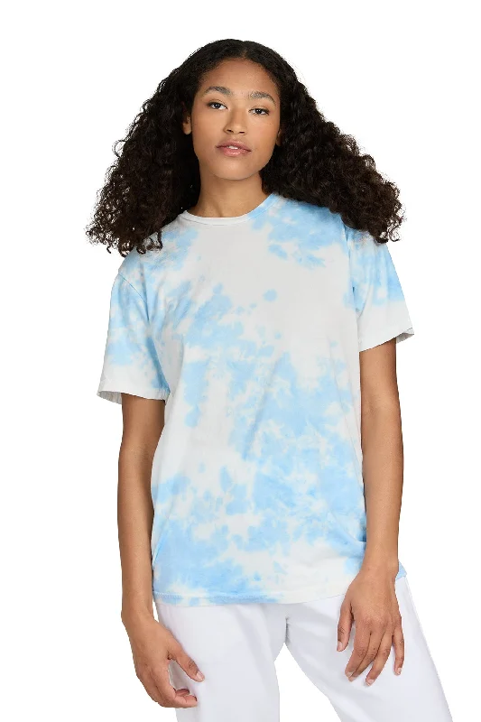 Unisex Cloud Tie Dye Crew Neck Tee Hooded Caped Shawl Collar