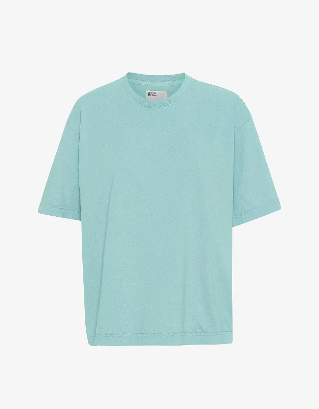 Oversized Organic T-Shirt - Teal Blue Fashionable Trendy Casual