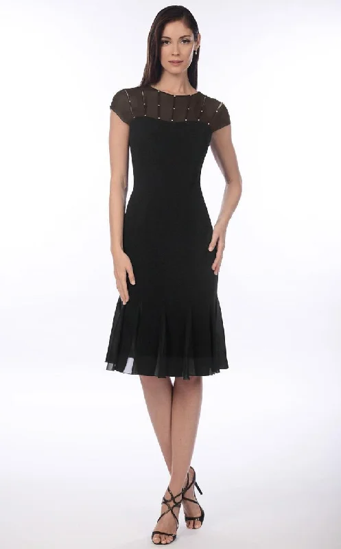 Alexander by Daymor - 903SC Embellished Jewel Neck A-line Dress