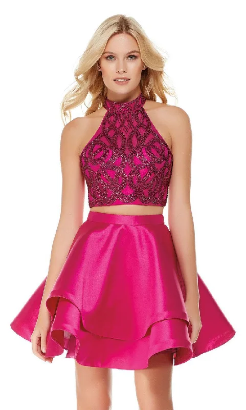 Alyce Paris - Beaded Croptop Fit and Flare Cocktail Dress 3807SC