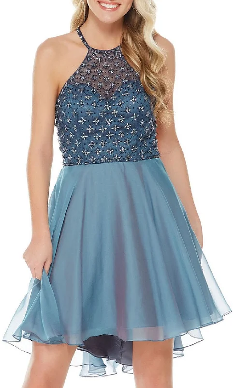 Alyce Paris - Halter Embellished A-Line Chiffon A-Line Dress 1352SC