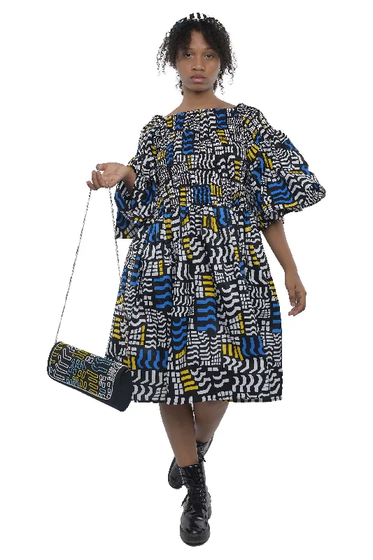 Ankara Short Smocked Dress
