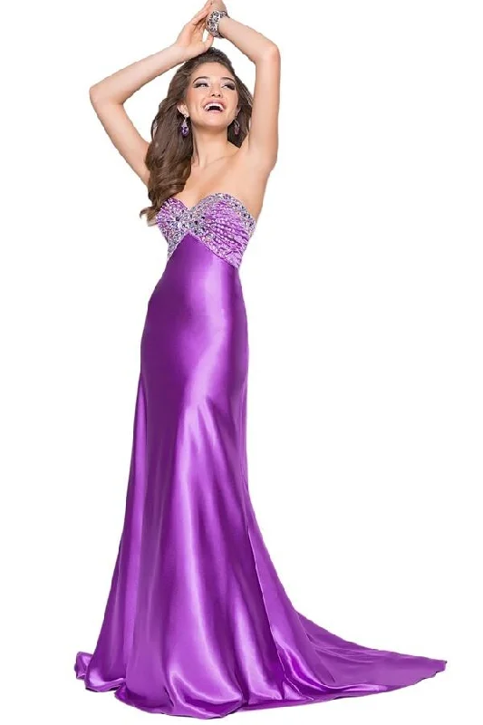 Blush by Alexia Designs - 9584SC Strapless Jeweled Empire Sheath Dress