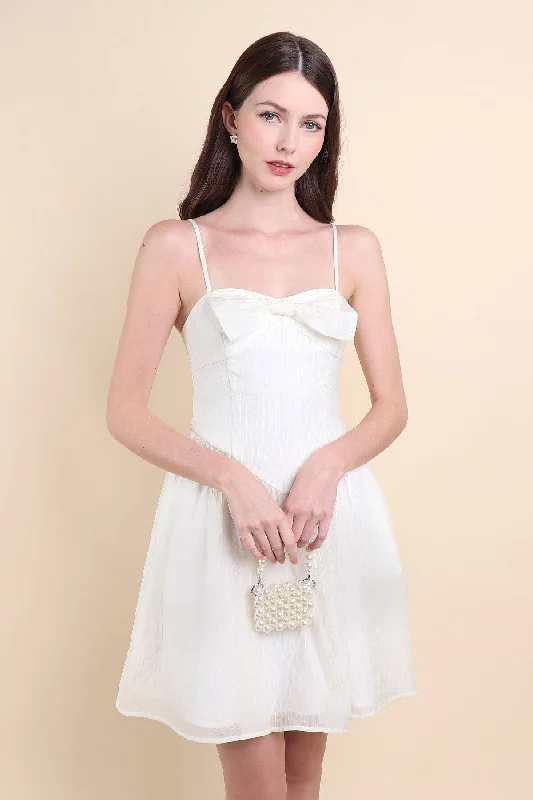 CASSIDY BOW DRESS IN WHITE