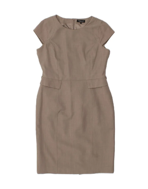 DEBENHAMS Womens Sheath Dress UK 14 Large Grey Polyester