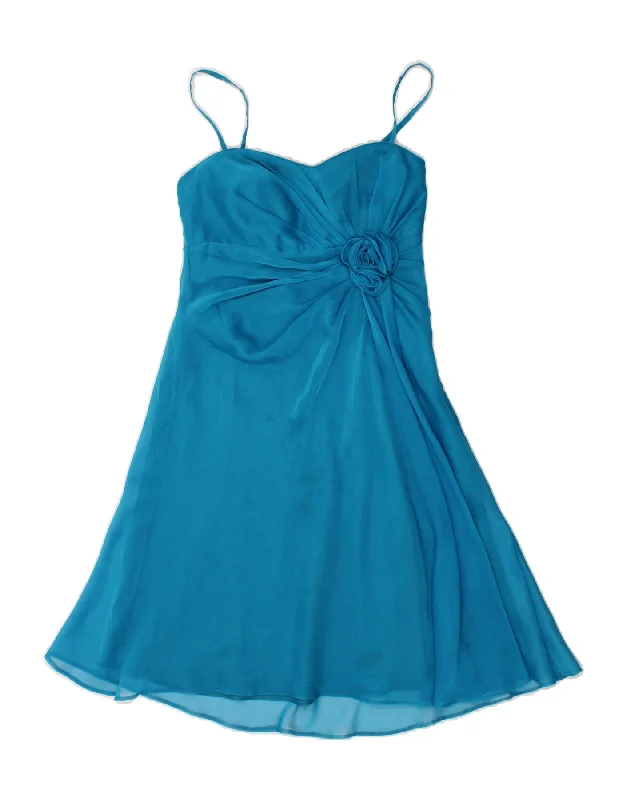 DEBUT Womens Slip Dress UK 10 Small Blue Polyester