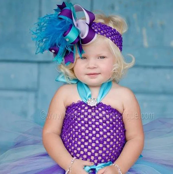 Fancy Peacock Purple Infant Baby Tutu Dress