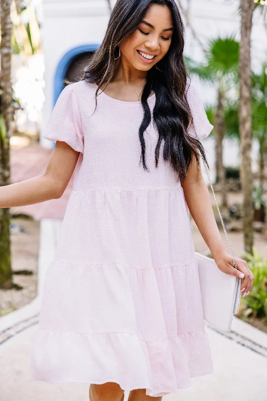 It All Makes Sense Pink Tiered Dress