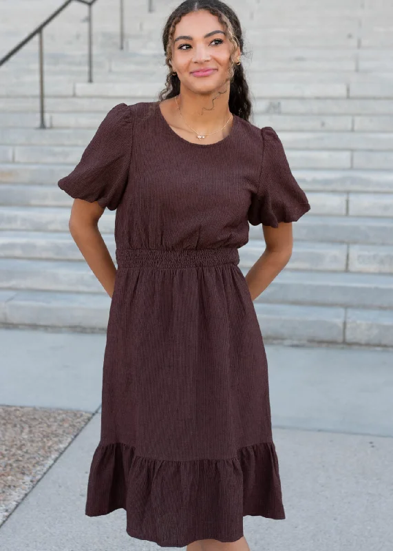 Leana Brown Textured Dress
