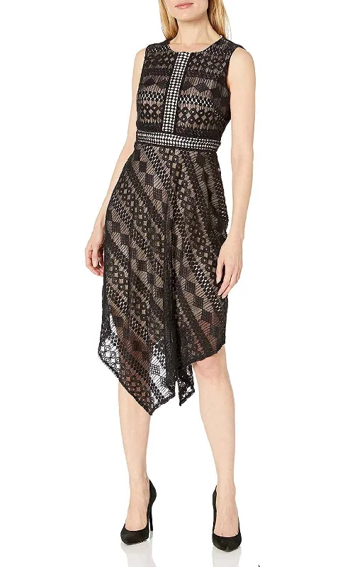 London Times - L1883MSC Handkerchief Hemmed A-Line Dress