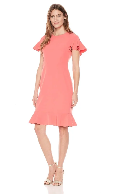 Maggy London - G3349MSC Jewel Neck Flounce Hem Dress