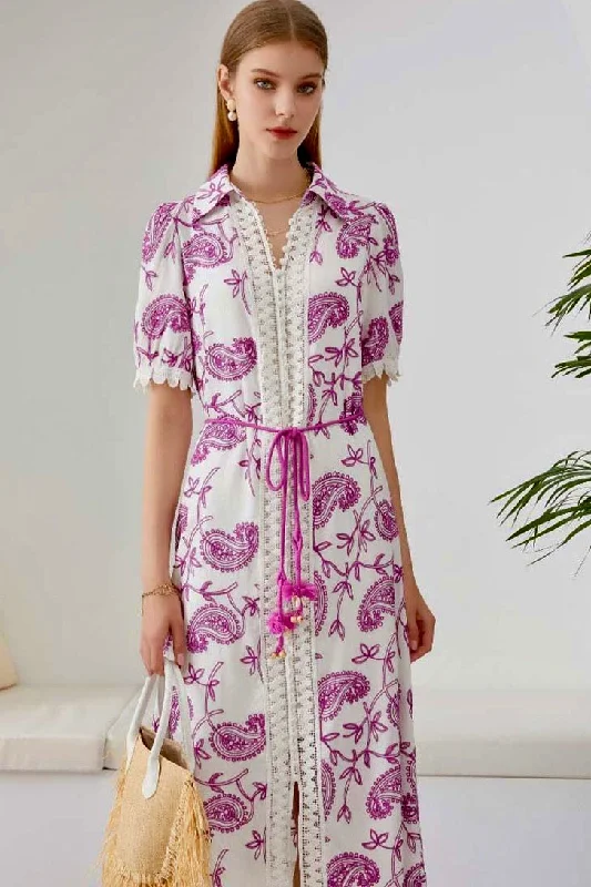 Raina Lace Dress - White/Pink