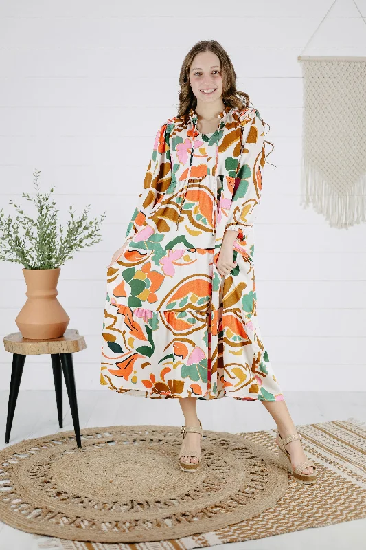 Sasha Print Dress - Cream Multi