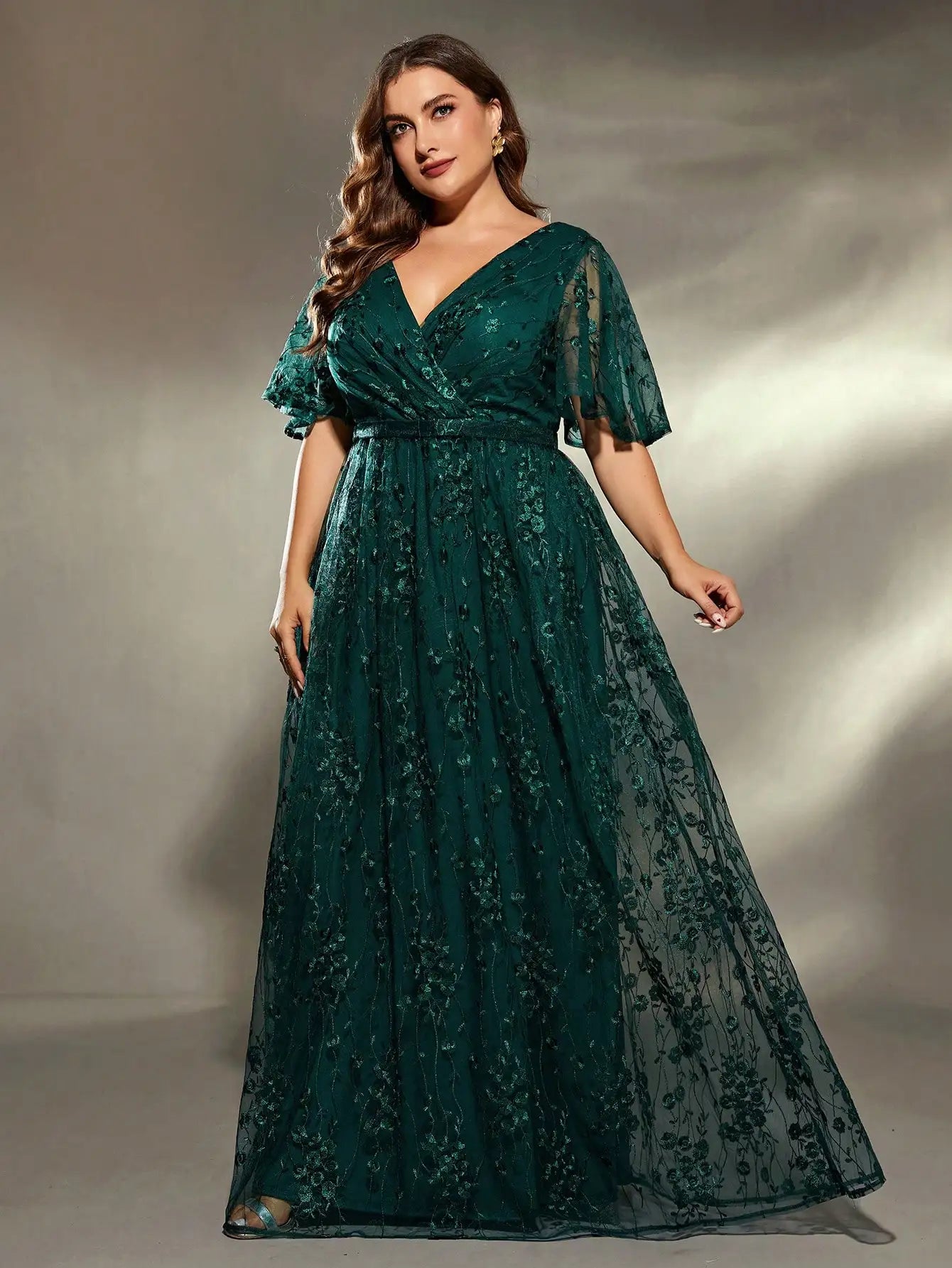 Women's Evening 4XL Lace Fashion Designer Long Dresses (Plus Size)
