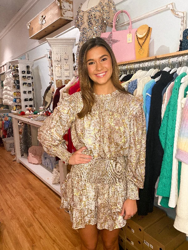 Animal Textured Mini Dress Classic Solid Mini Dress