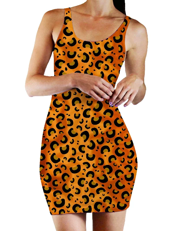 Cheetah Print Bodycon Mini Dress Comfortable Polka Dot Mini Dress