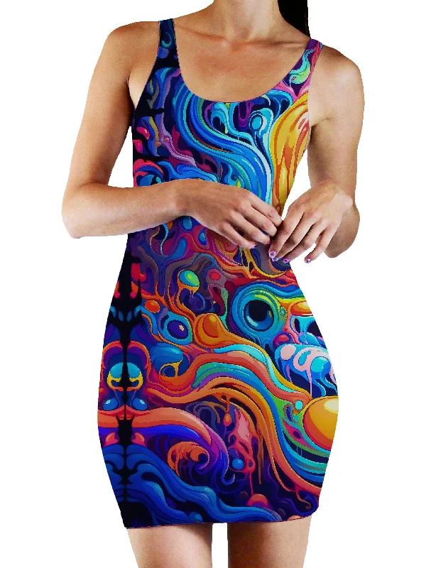 Kandi Swirl Bodycon Mini Dress Chic Bohemian Mini Dress