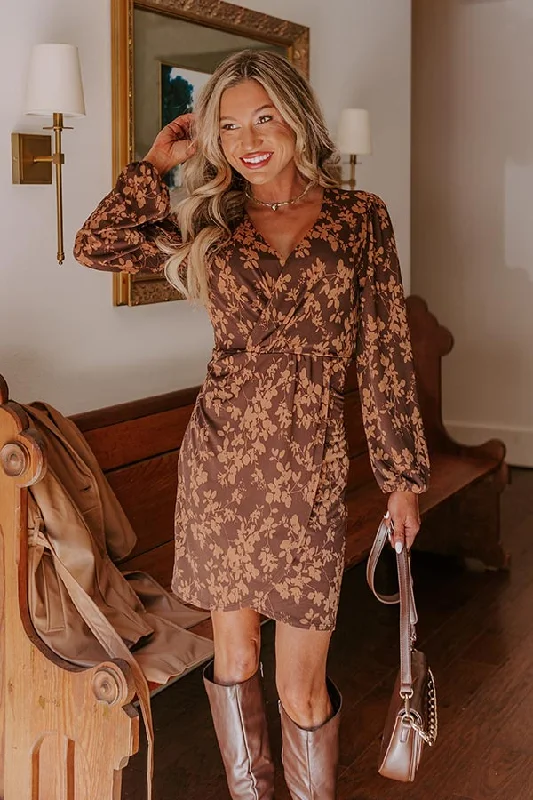 Maple Dreams Floral Mini Dress Chic Tropical Mini Dress