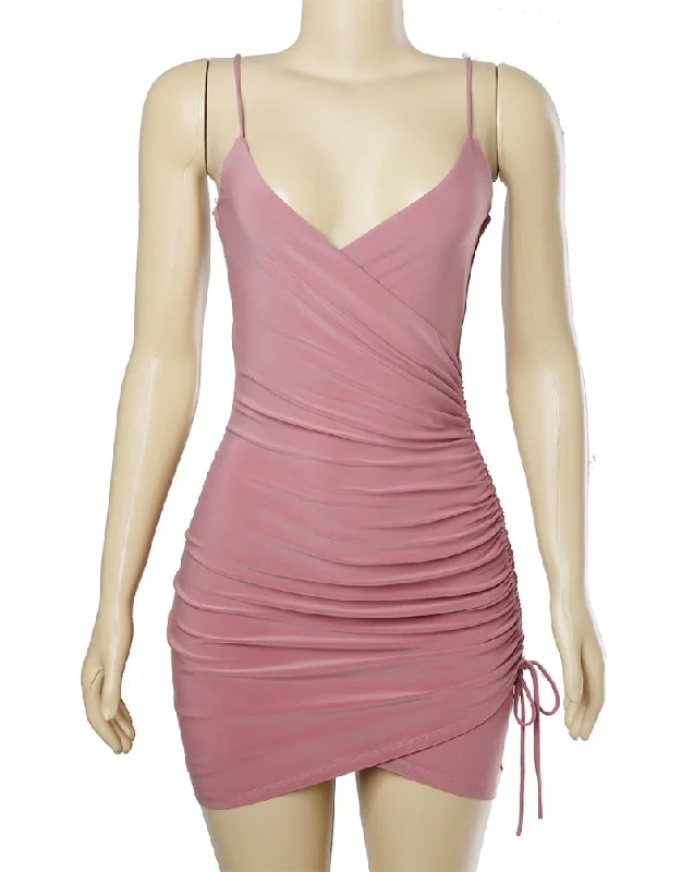 Point Me Out Mini Dress - Mauve Elegant Lace Mini Dress