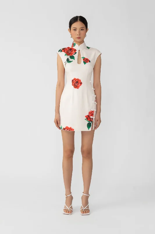 Raya Rosa Mini Dress Chic Tropical Mini Dress