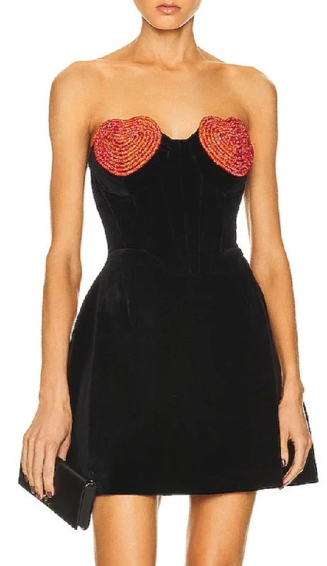 RED CRYSTAL HEART MINI DRESS Chic Tropical Mini Dress